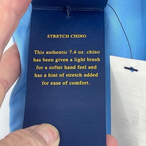 NWT Ralph Lauren Blue Flat Front Stretch Classic Fit Chino Pants Size 40x30 - Picture 3 of 7